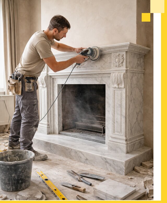 Изготовление и установка мраморных каминов в Конаково под ключ