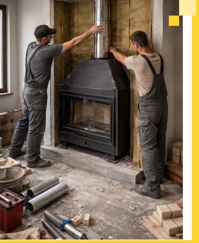 Изготовление и монтаж закрытых каминов в Конаково под ключ