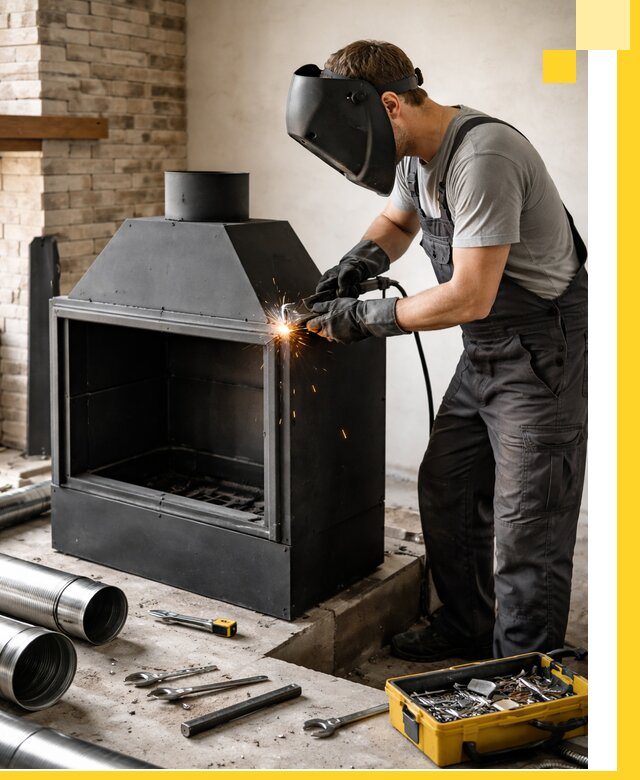 Продажа и установка металлических каминов в Конаково под ключ