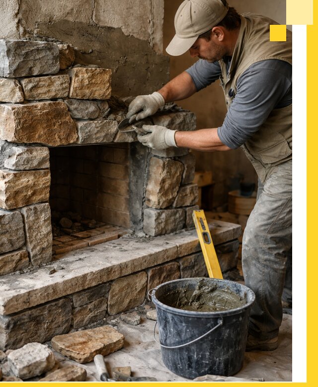 Изготовление и установка каменных каминов под ключ в Конаково