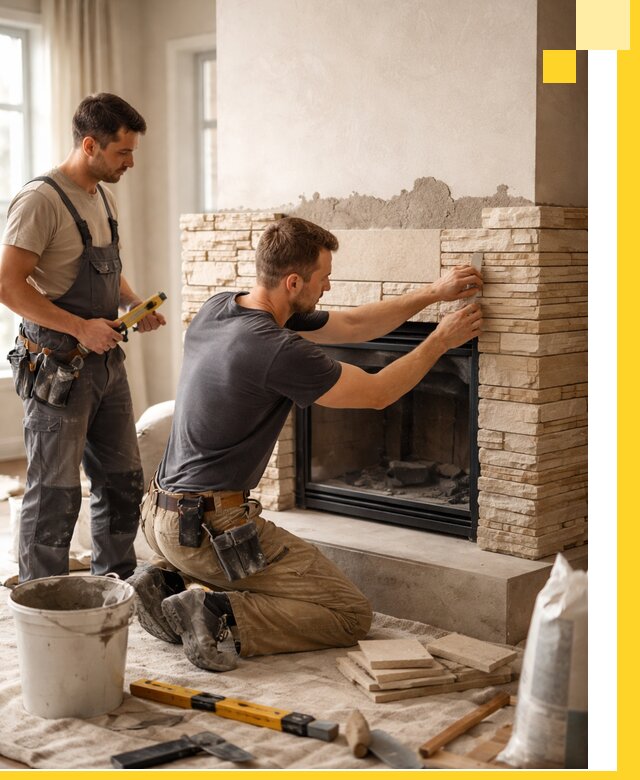 Установка и монтаж каминов для загородного дома в Конаково