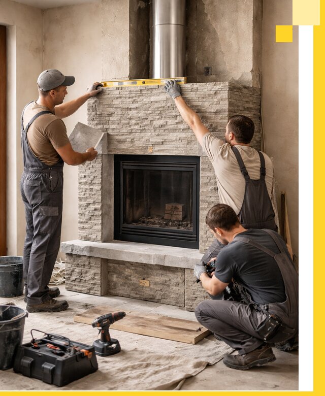 Профессиональный монтаж каминов под ключ в Конаково для дома