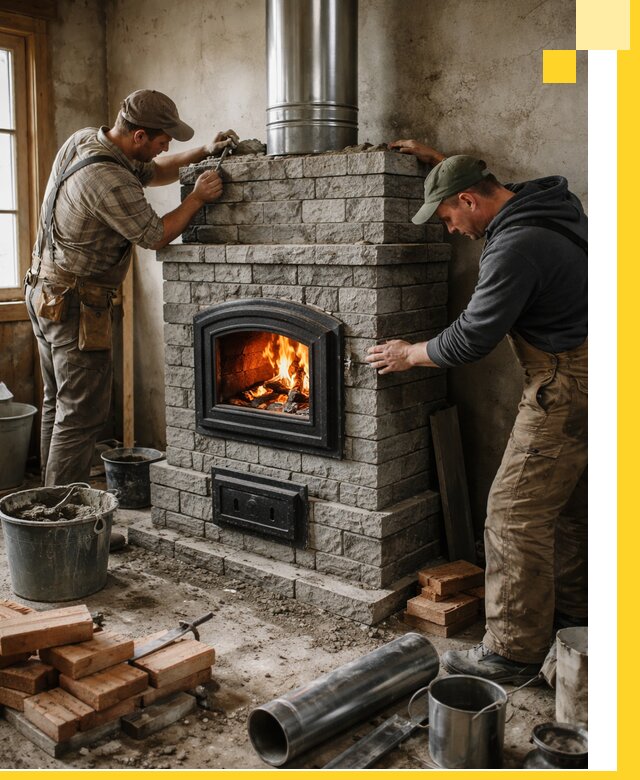 Производство, поставка и монтаж дровяных печей в Конаково