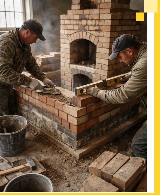 Изготовление и монтаж печей и каминов из кирпича в Конаково