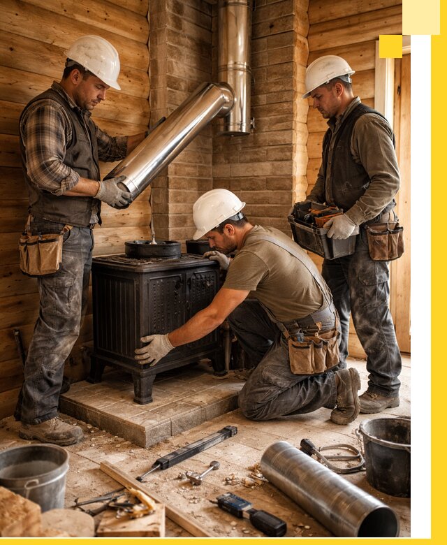 Профессиональный монтаж банных печей и дымоходов в Конаково