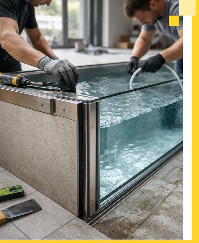 Проектирование и монтаж стеклянных бассейнов в Конаково