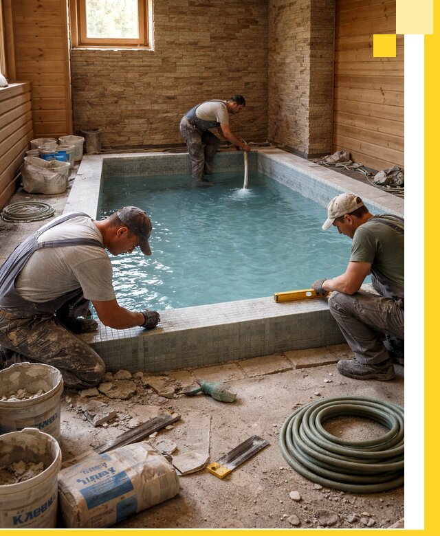 Проектирование и строительство бассейнов для бани в Конаково