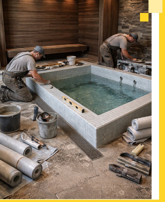 Установка и строительство бассейнов для сауны в Конаково
