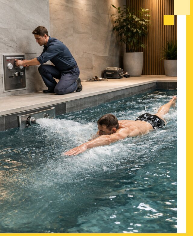 Проектирование и монтаж бассейнов с противотоком в Конаково