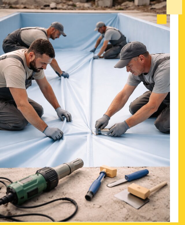 ПВХ пленка для бассейнов с монтажом и гарантией в Конаково