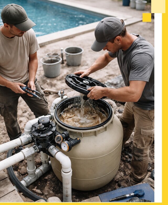 Установка и обслуживание песочных фильтров для бассейнов в Конаково