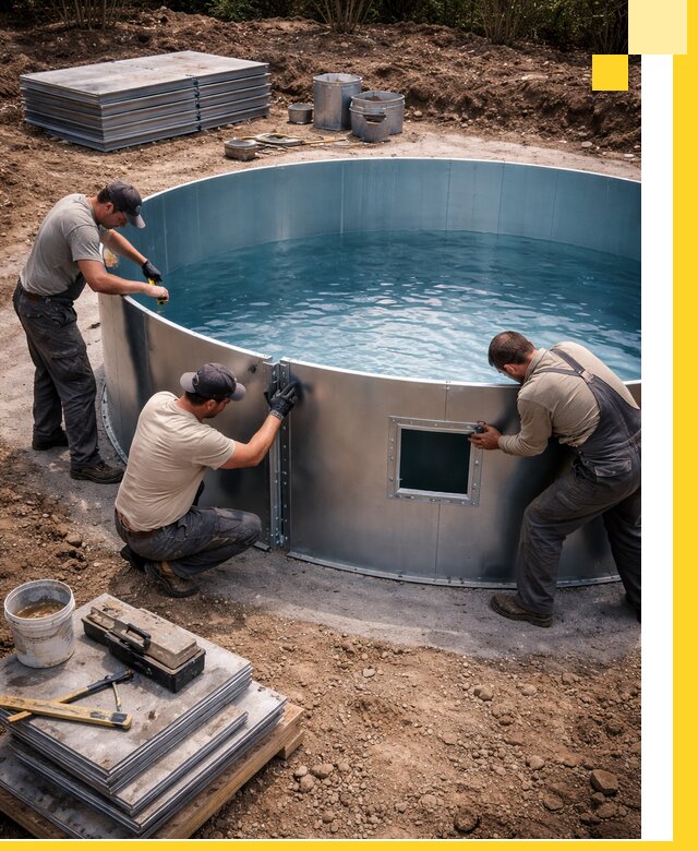 Круглые бассейны под ключ в Конаково проектирование и монтаж