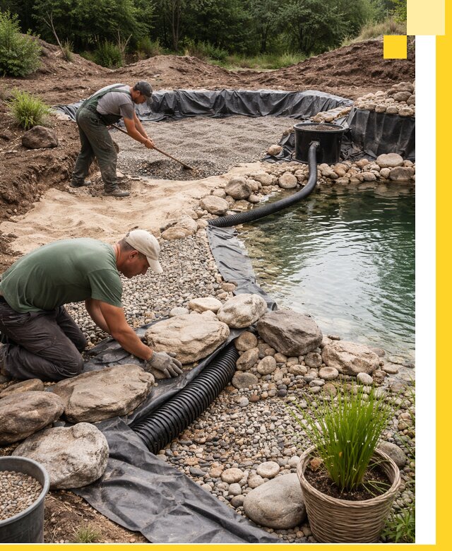 Строительство природных бассейнов и озер в Конаково под ключ