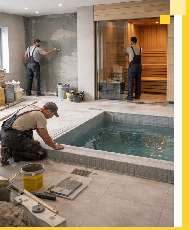 Проектирование и строительство сауны с бассейном в Конаково