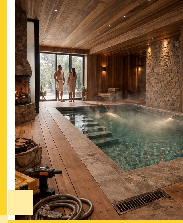 Проекты бань с бассейном под ключ в Конаково от 76028 р., ЭриданКнк