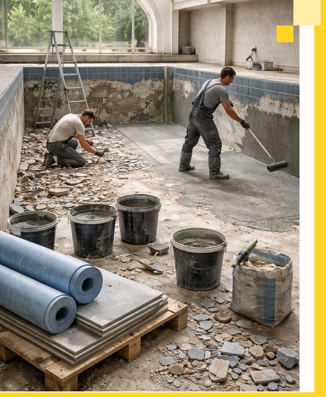 Реконструкция бассейнов в Конаково: ремонт, гидроизоляция