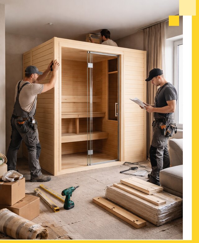 Установка и благоустройство саун в квартире в Конаково