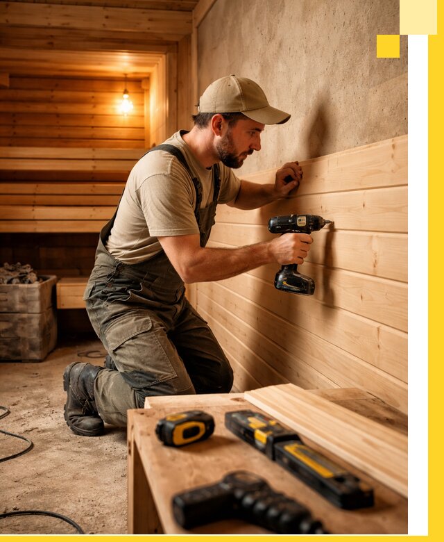 Профессиональная внутренняя отделка бани в Конаково под ключ