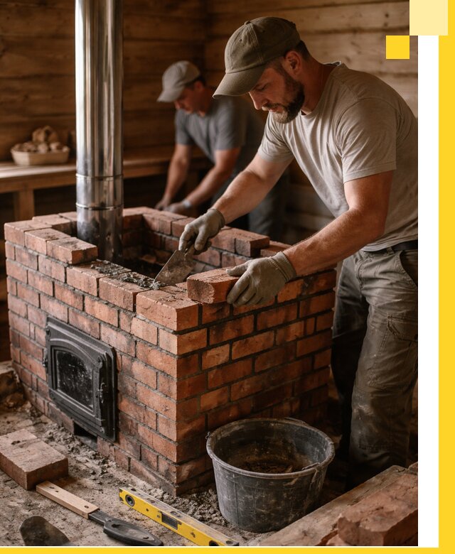 Кирпичные печи для бани под ключ в Конаково, проект и монтаж