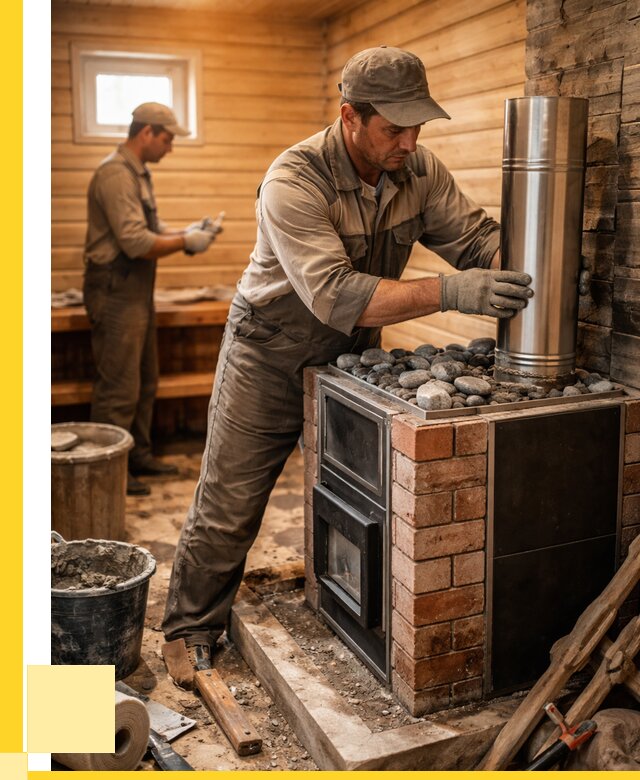 Монтаж печи в бане под ключ в Конаково от 20274 р. | ЭриданКнк