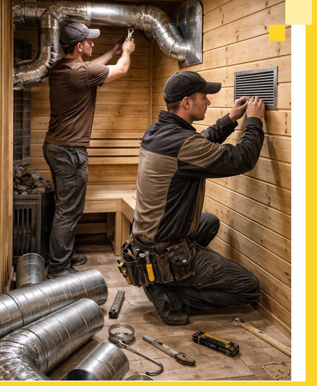 Проектирование и монтаж вентиляции бани в Конаково под ключ