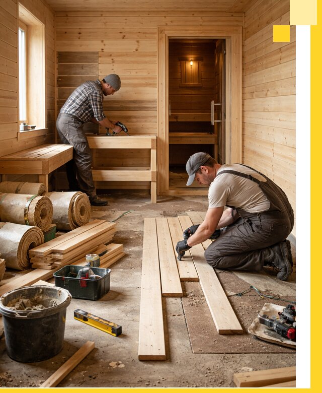 Индивидуальный проект бани с комнатой отдыха под ключ в Конаково