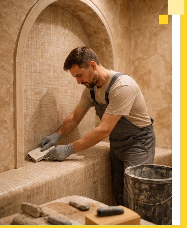 Профессиональная отделка хамамов с мозаикой под ключ в Конаково